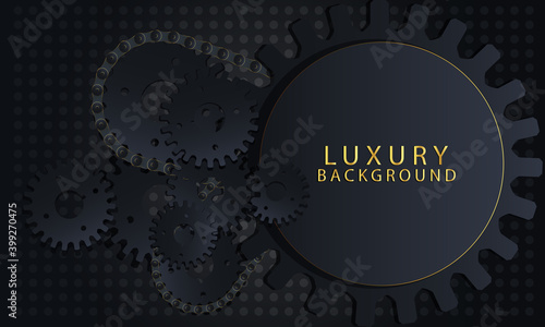 Abstract premium luxury geometric pattern with modern dark and gold background illustrations ,Vector design.
