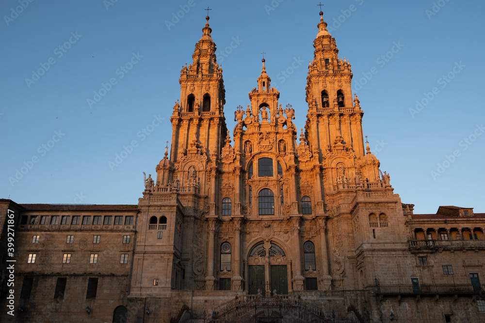 Fachada barroca de la catedral de Santiago de Compostela.