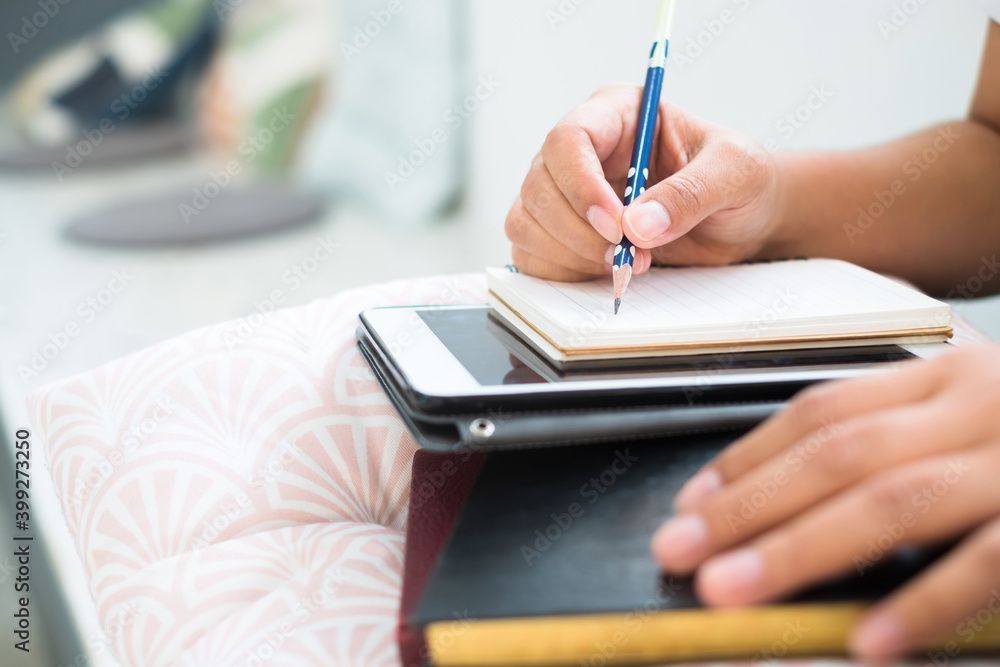 Writing Information on Notebook Writing Information on Notebook