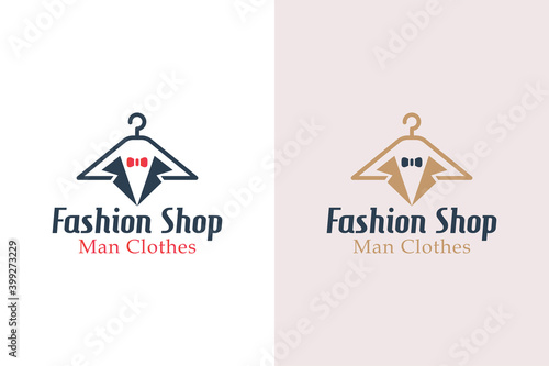 awesome fashion shop logo. tailor man clothes vintage style design