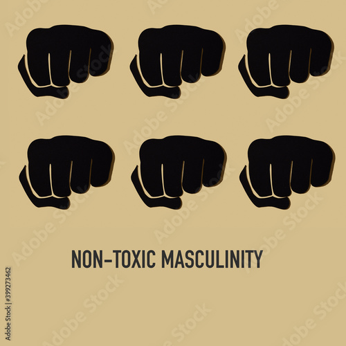 Billede på lærred fists and text non-toxic masculinity