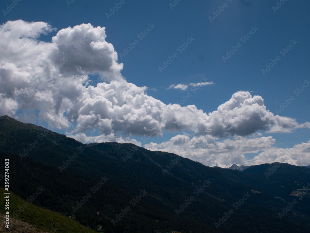 clouds in the mountains