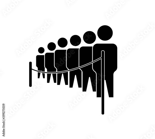 Queue Icon. Line Up or Standing People Illustration As A Simple Vector Sign and Trendy Symbol for Design, Websites, Presentation or Mobile Application.