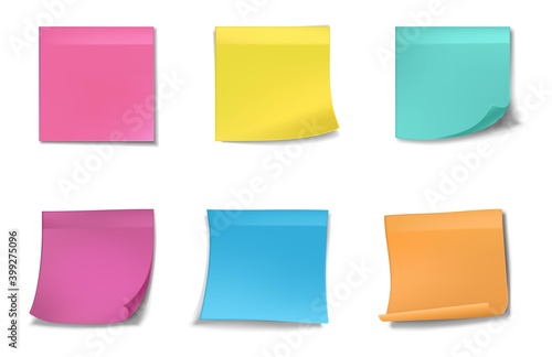 Wallpaper Mural 3d realistic vector colorful paper squares for notes. Torontodigital.ca