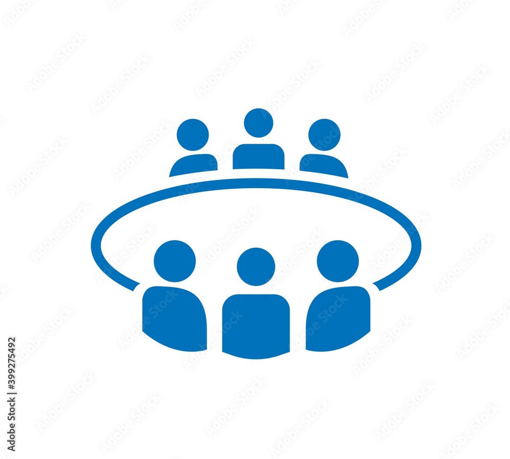 Board room members sitting around a table icon Board room members sitting around a table icon