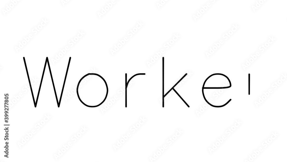 Worker Handwritten Text Animation in Various Sans-Serif Fonts and Weights Worker Handwritten Text Animation in Various Sans-Serif Fonts and Weights