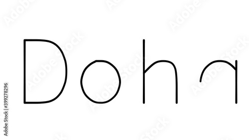 Doha Handwritten Text Animation in Various Sans-Serif Fonts and Weights photo