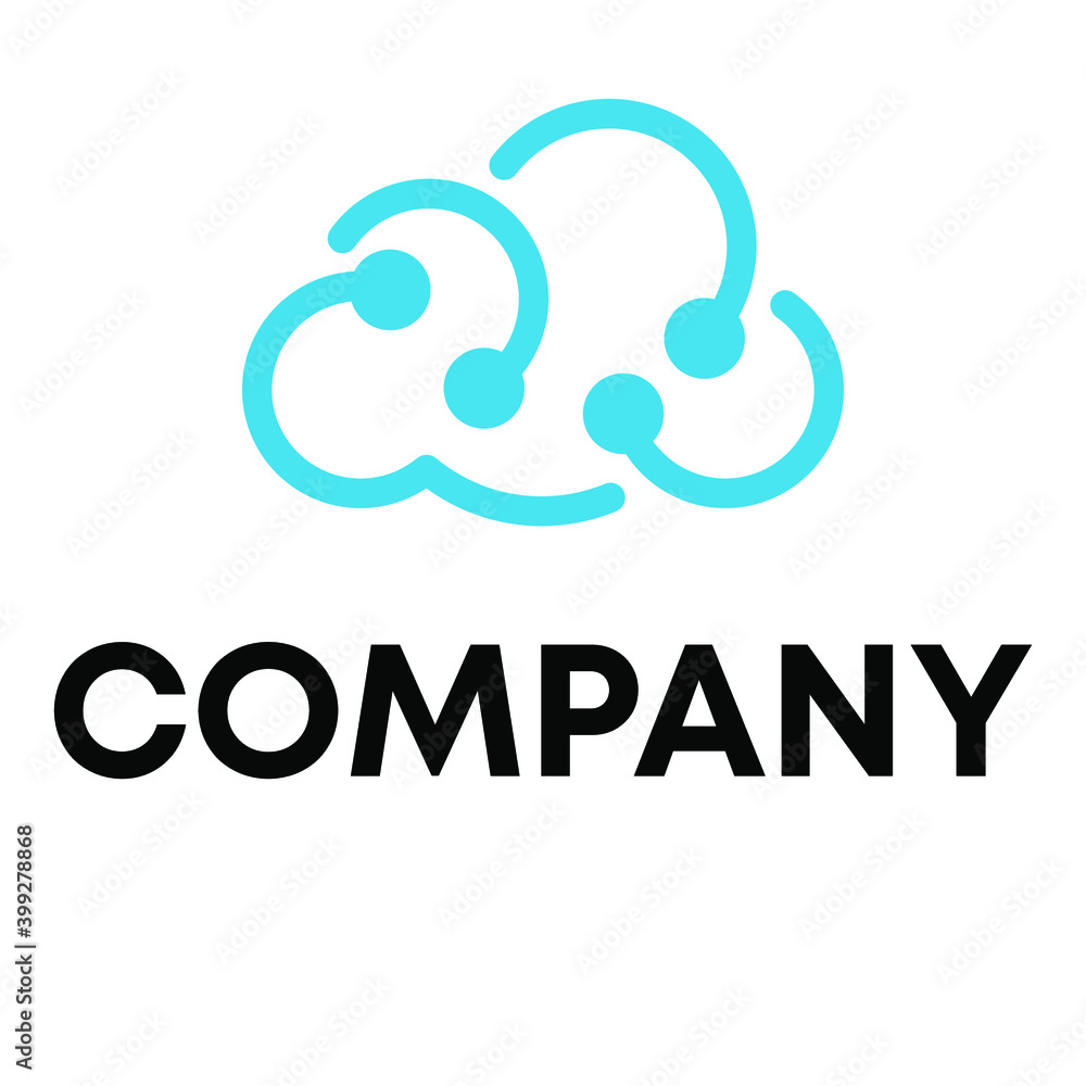 cloud with connection logo cloud with connection logo