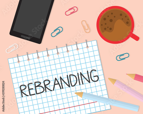 process of rebranding concept - vector illustration