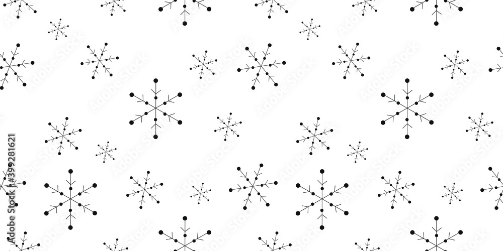 Christmas seamless pattern with snowflakes. Vector illustration.