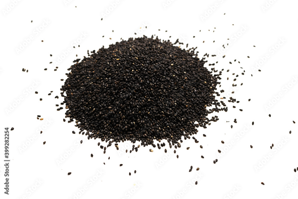 Seeds of a black sesame. Seeds of a black sesame.