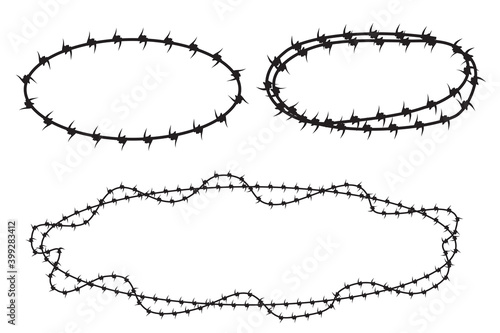 Simple Vector Frame Silhouette Barbed Wire