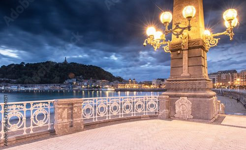 Night view on San Sebastian...