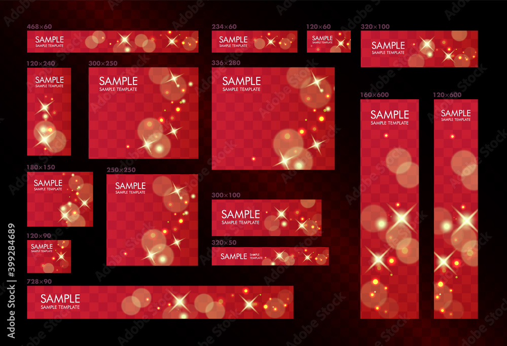 Naklejka premium banner template set. vector glitter light background.