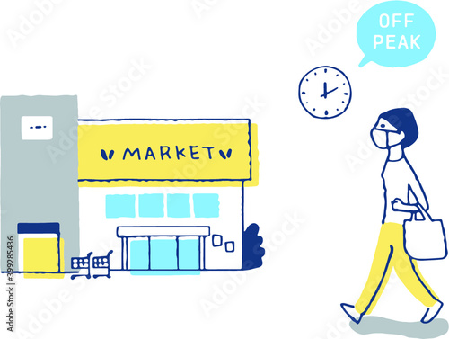 オフピークショッピングをする女性