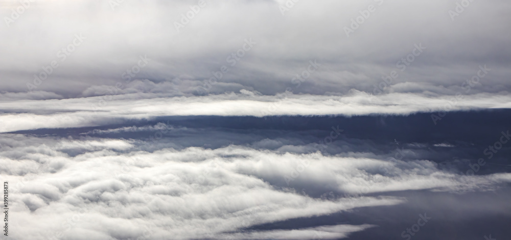 Dense autumn cloudiness over the Leningrad Province of Russia