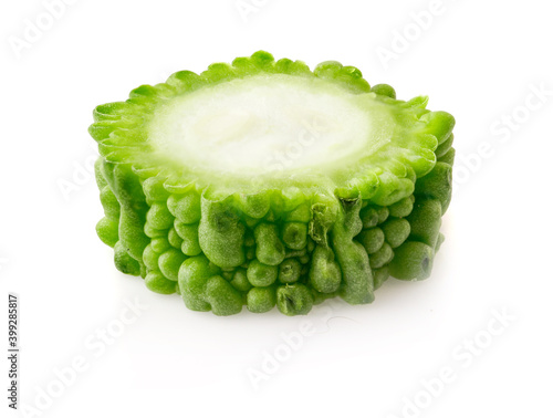 Bitter gourd isolated on a  white background photo