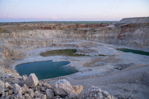 construction canyon. gypsum mining site