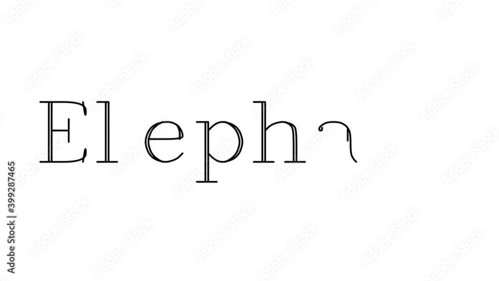 Elephant Animated Handwriting Text in Serif Fonts and Weights Elephant Animated Handwriting Text in Serif Fonts and Weights