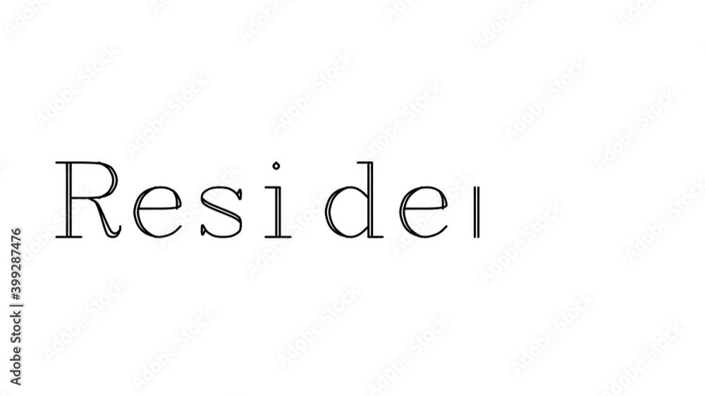 Residence Animated Handwriting Text in Serif Fonts and Weights Residence Animated Handwriting Text in Serif Fonts and Weights