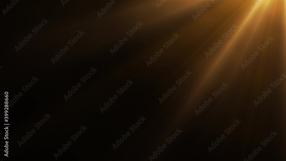 Animated golden light rays on dark background Animated golden light rays on dark background