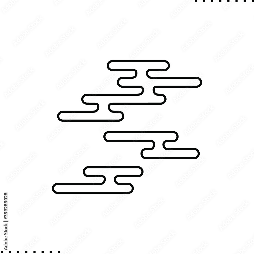 Japanese traditional pattern vector icon in outlines Japanese traditional pattern vector icon in outlines