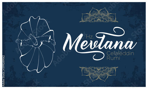 Mevlana Rumi Day, Whirling Dervish Sufi Religious Dance.