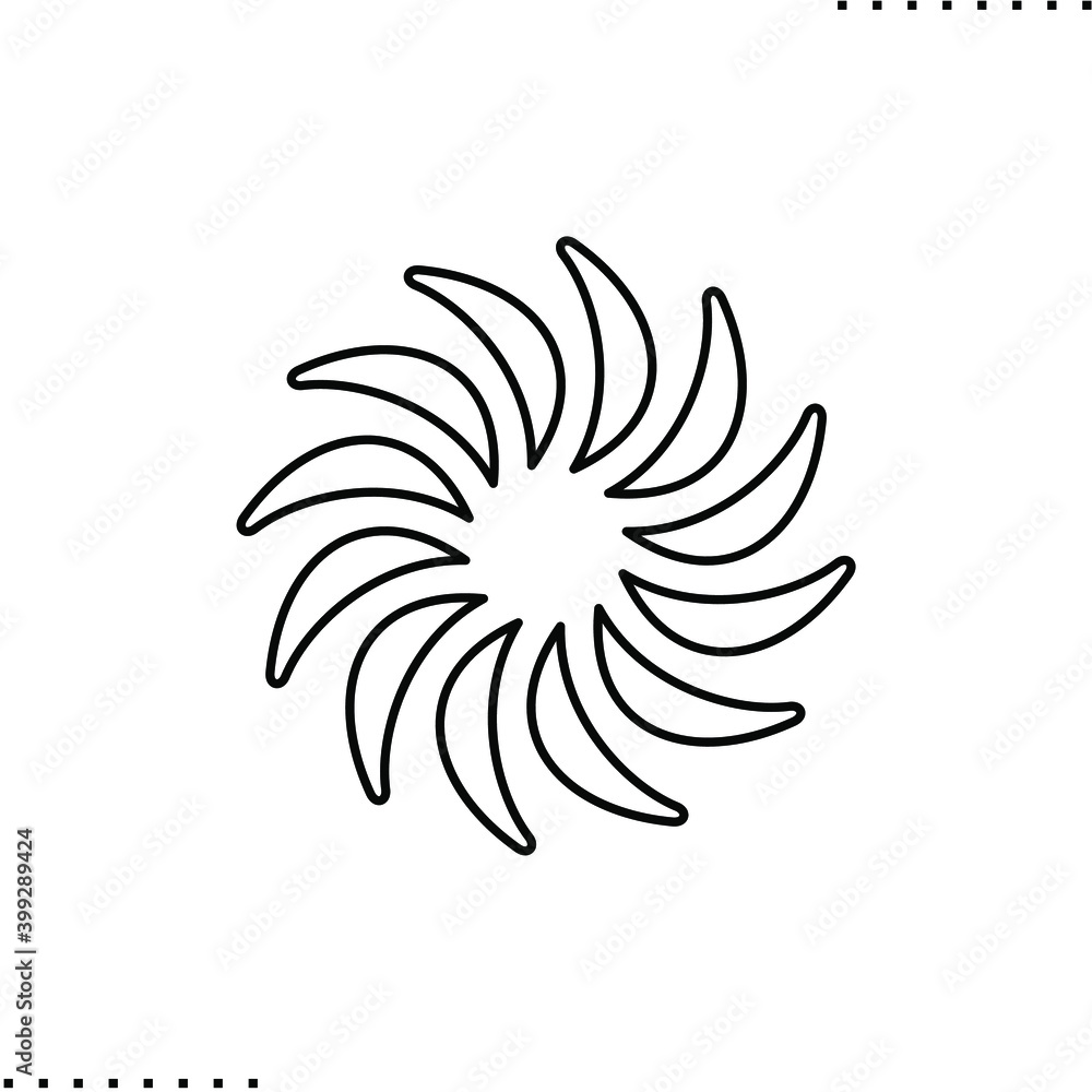 Japanese traditional pattern vector icon in outlines Japanese traditional pattern vector icon in outlines