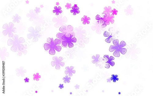 Light Purple vector doodle layout with flowers.