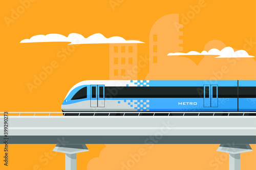 Metro modern train public transport