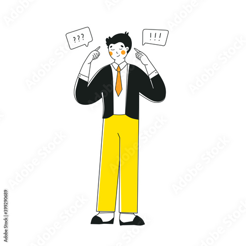 Critical thinking, Vector flat graphic design. News filter,