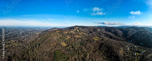 góry Beskid Śląski zimą z lotu ptaka, Równica na Śląsku w Polsce