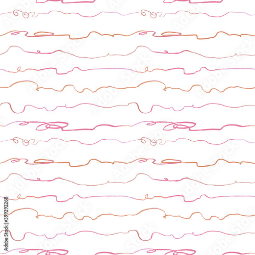 Vector modern seamless background with colorful hand drawn horisontal lines, doodles. Use it for wallpaper, textile print, pattern fills, web, surface texture, wrapping paper, design of presentation