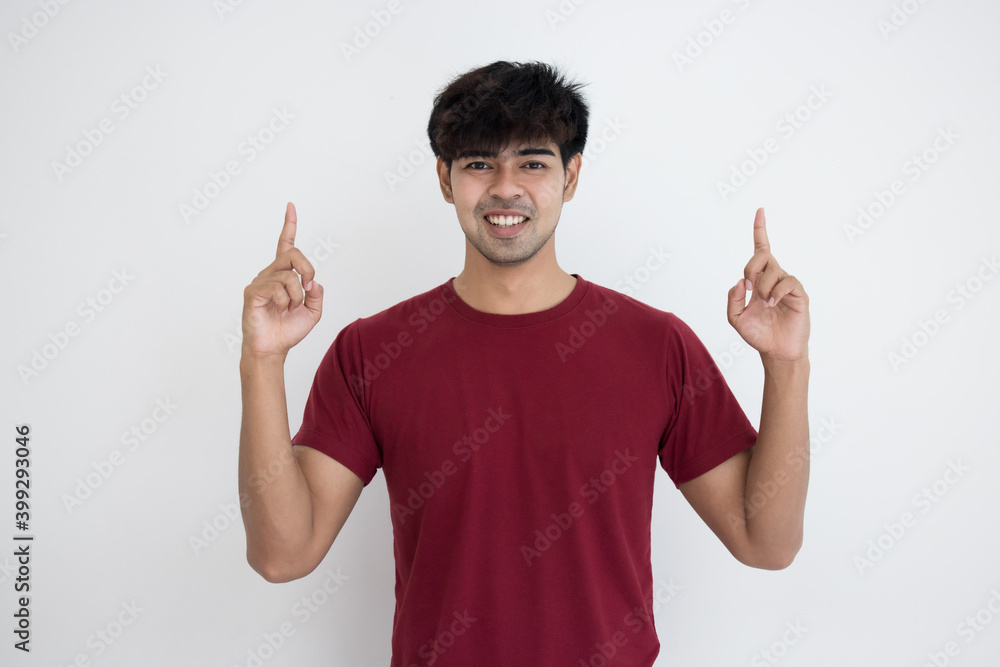 Asian young handsome man smile on white background Asian young handsome man smile on white background