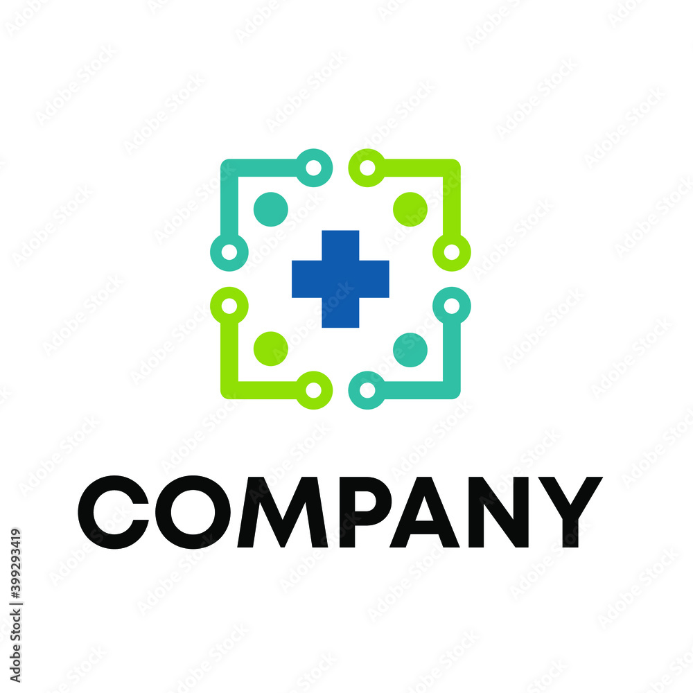 Obraz premium cross with circuit board logo