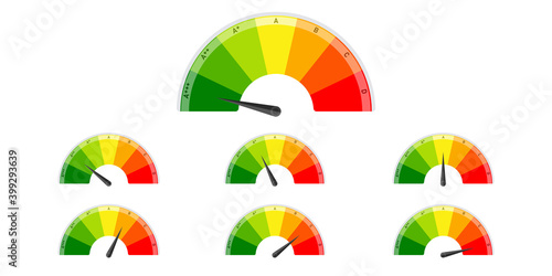 European Union energy efficiency rating. Vector illustration.