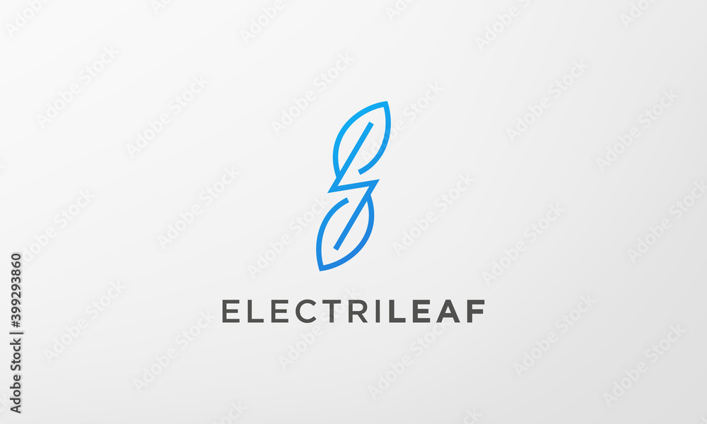 lightning leaf logo in a modern and simple shape lightning leaf logo in a modern and simple shape