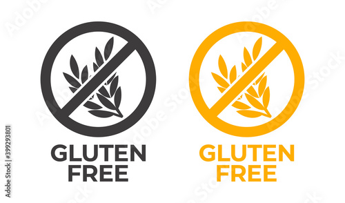Gluten free vector icon. Set of two gluten free icons isolated on white background