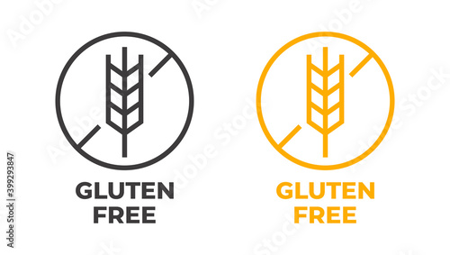 Gluten free vector icon. Set of two gluten free icons isolated on white background
