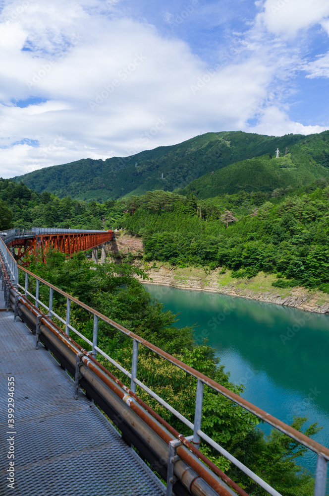 奥大井湖上の駅と橋