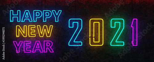 Neon Sign Happy New Year 2021