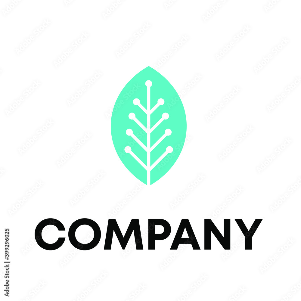 leaf technology logo design