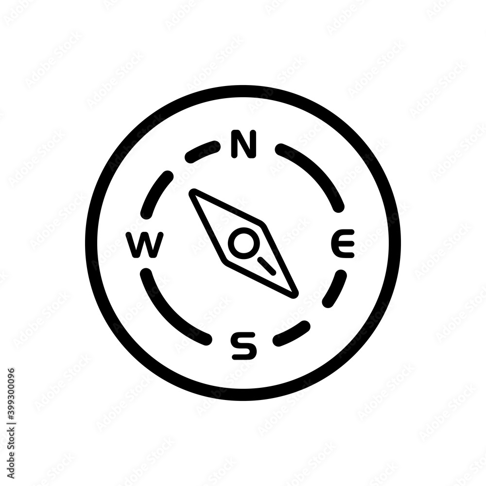 Compass. South east direction. Weather icon in a circle. Isolated vector illustration Compass. South east direction. Weather icon in a circle. Isolated vector illustration