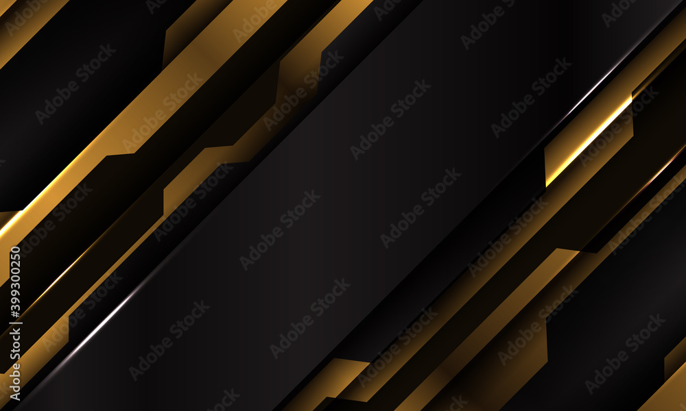 Abstract yellow black metallic cyber futuristic slash banner design modern technology background vector illustration. Abstract yellow black metallic cyber futuristic slash banner design modern technology background vector illustration.