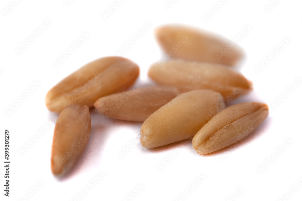A pile of oat seeds isolated on white A pile of oat seeds isolated on white