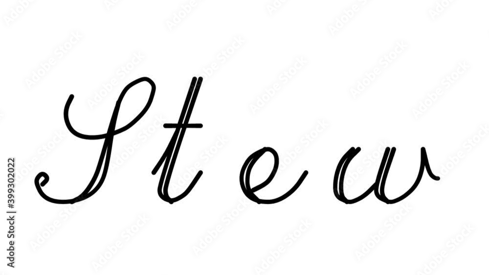 Stew Decorative Handwriting Animation in Six Cursive and Gothic Fonts