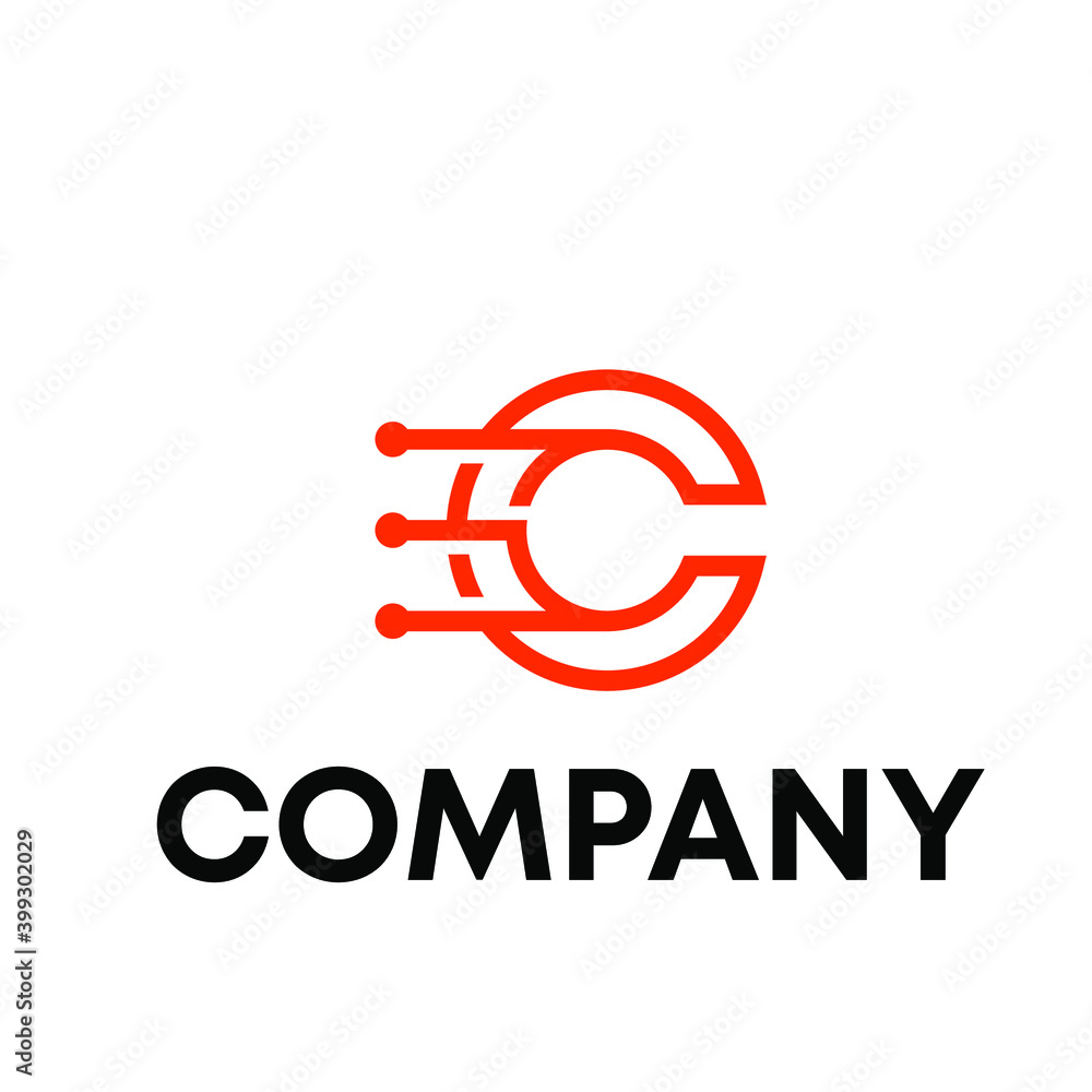 C circuit logo design C circuit logo design