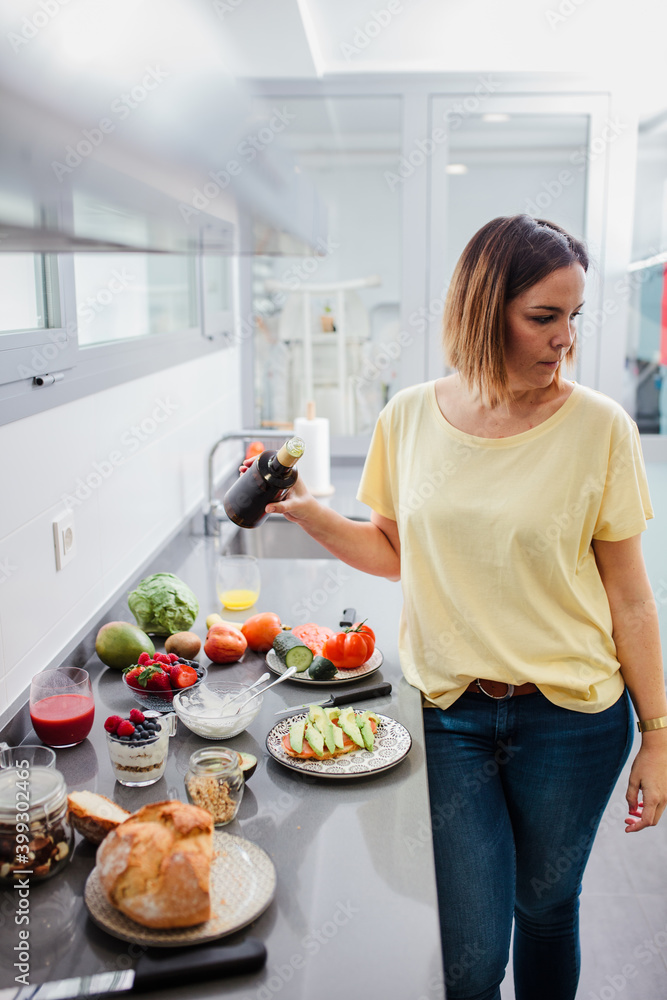 Women preparing healthy food playing with vegetables in kitchen having fun concept dieting nutrition. Women preparing healthy food playing with vegetables in kitchen having fun concept dieting nutrition.
