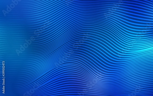 Light BLUE vector pattern with bent lines. Glitter abstract illustration with wry lines. A new texture for your  ad, booklets, leaflets.