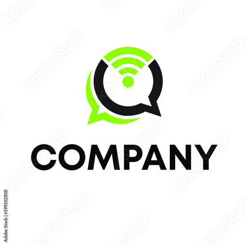 chat wifi logo design